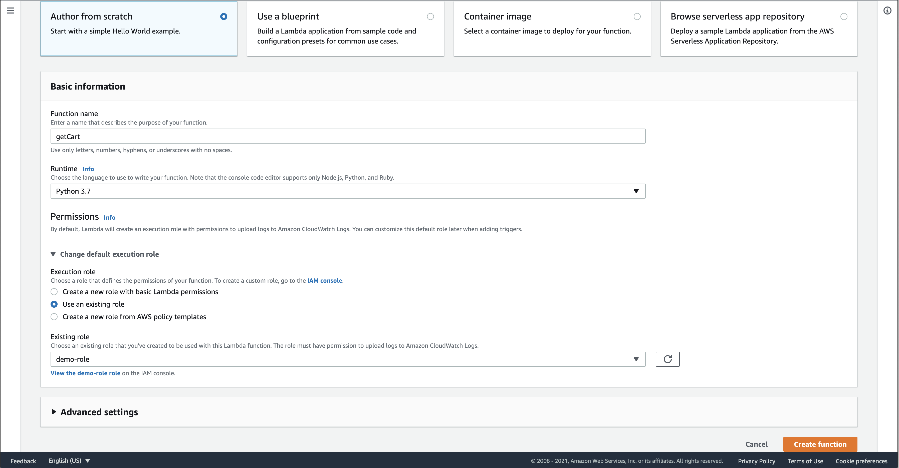 Create Function Page 1